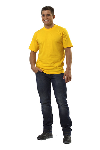 Футболка мужская с коротким рукавом цвет желтый