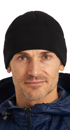 Шапка на флисе трикотажная черная класс 12