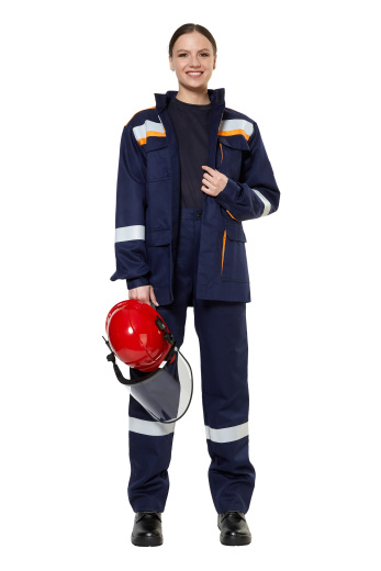 Костюм защитный от электродуги летний/демисезонный женский "СП03-ЛV" цвет синий/оранжевый