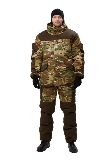 Костюм зимний "ГОРКА" куртка/брюки, цвет: кмф "мультикам"/т.хаки, ткань: Грета/Грета