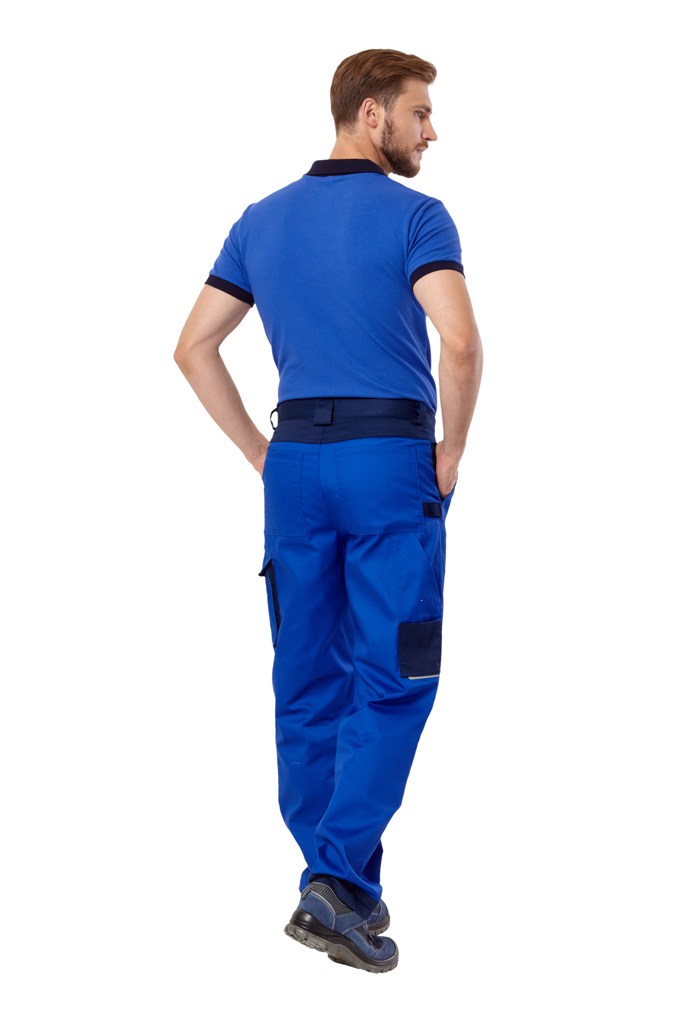 Рубашка с коротким рукавом цвет василек/темно-синий