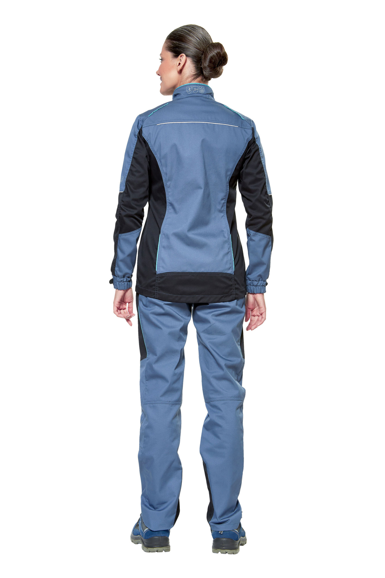 Костюм рабочий женский летний "Кранц" цвет маренго/черный/голубой