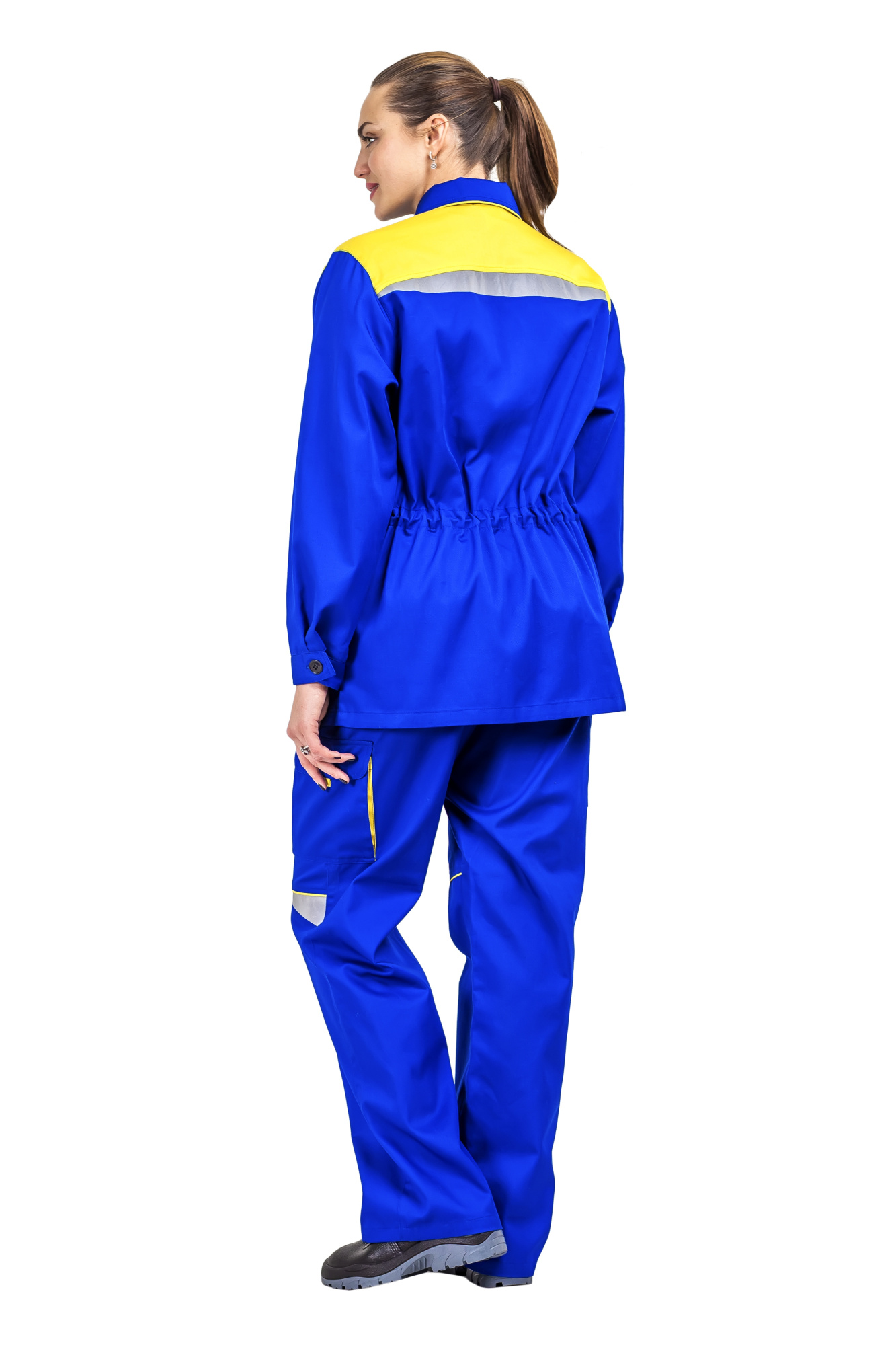 Костюм рабочий женский летний "Алатау" цвет васильковый/желтый