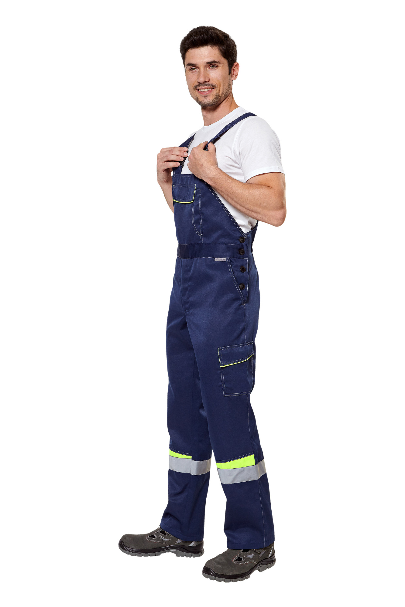 Костюм рабочий мужской летний "Комфорт 2" неоновый/темно-синий