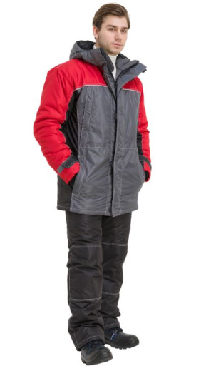 Куртка "Город" утепленная (т.сер/черн/красн)