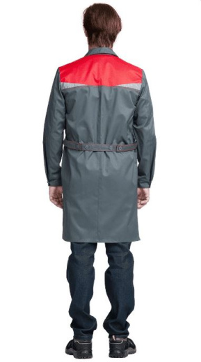 Халат "Монтана" летний (т.серый/красный)