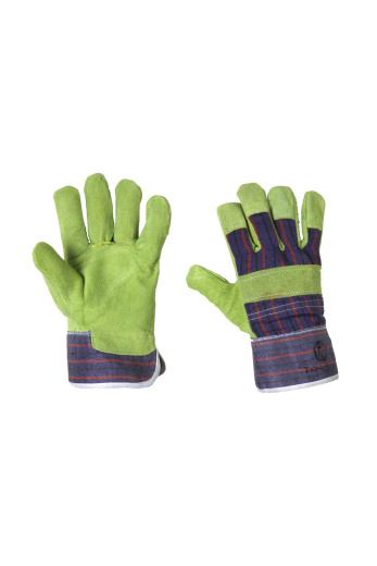 Перчатки рабочие из кожевенного спилка с вставками из плотного хлопка, тип Ангара
