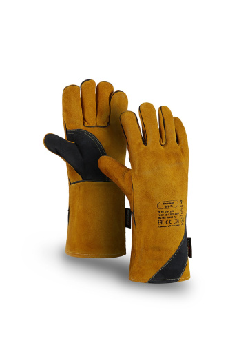 Краги рабочие "Флагман" спилковые цвет бежевый