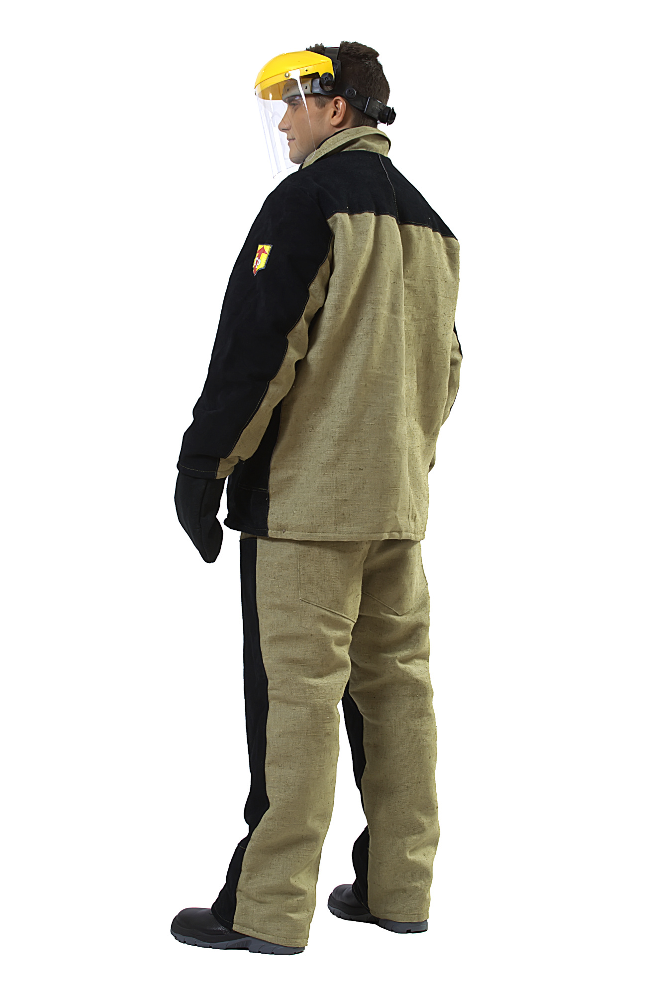 Костюм сварщика мужской зимний "Сварщик" со спилком цвет черный/олива