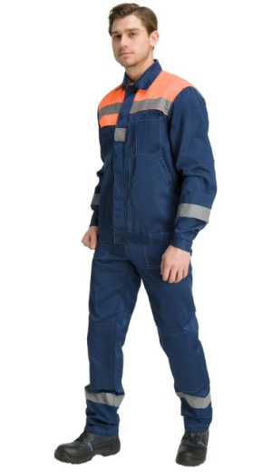 Костюм "Чикаго" с полукомбинезоном (т.синий/оранжевый)