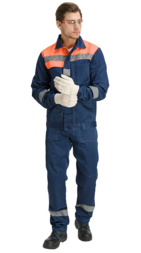 Костюм "Чикаго" с полукомбинезоном (т.синий/оранжевый)