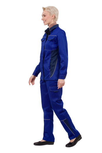 Костюм рабочий женский летний "Страйк" цвет василек/темно-синий