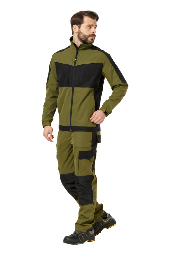 Куртка рабочая мужская летняя "Forest" цвет хаки/черный