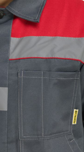 Костюм "Чикаго" с брюками (т.серый/красный)