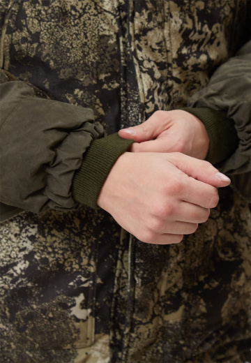 Костюм зимний «ГЕРКОН» куртка/брюки, цвет: кмф "серая глина"/т.хаки, ткань: Алова/Финляндия