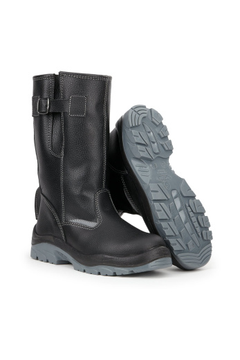 Сапоги рабочие летние/демисезонные "Комфорт" кожаные с МП цвет черный