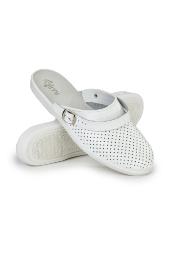 Сабо мужские "Медикал" кожаные цвет белый