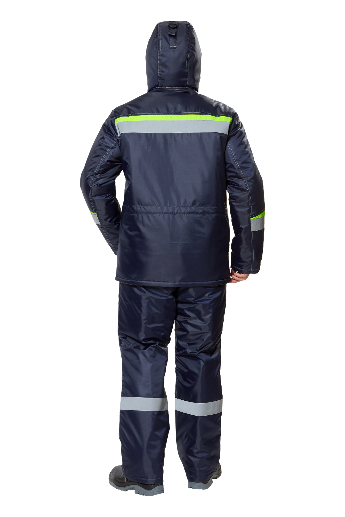 Костюм рабочий мужской зимний "Комфорт" цвет темно-синий/неоновый